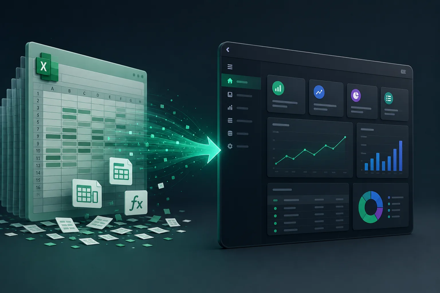 Voorbeeld: van Excel-bestanden naar één dashboard